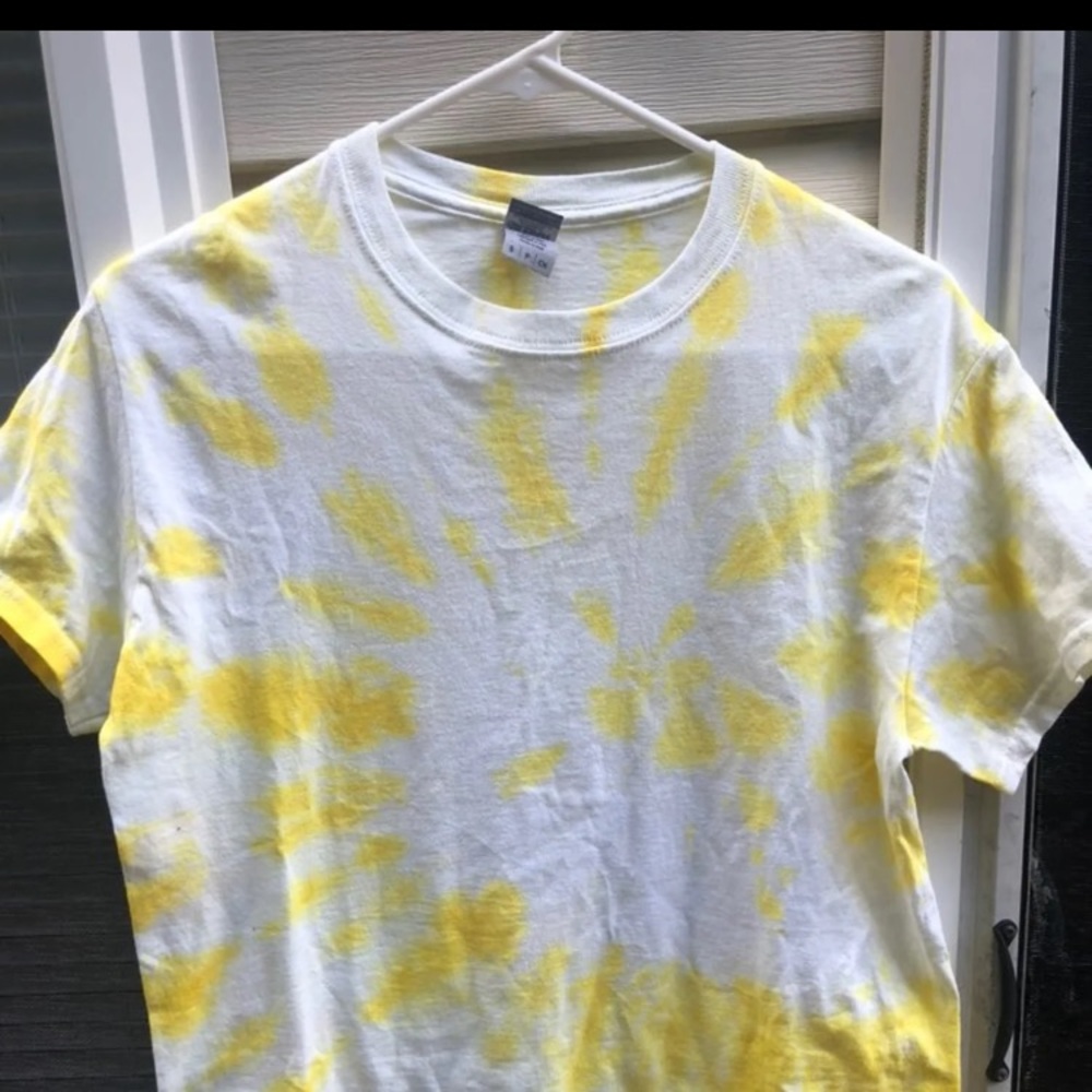yellow tie dye shirt